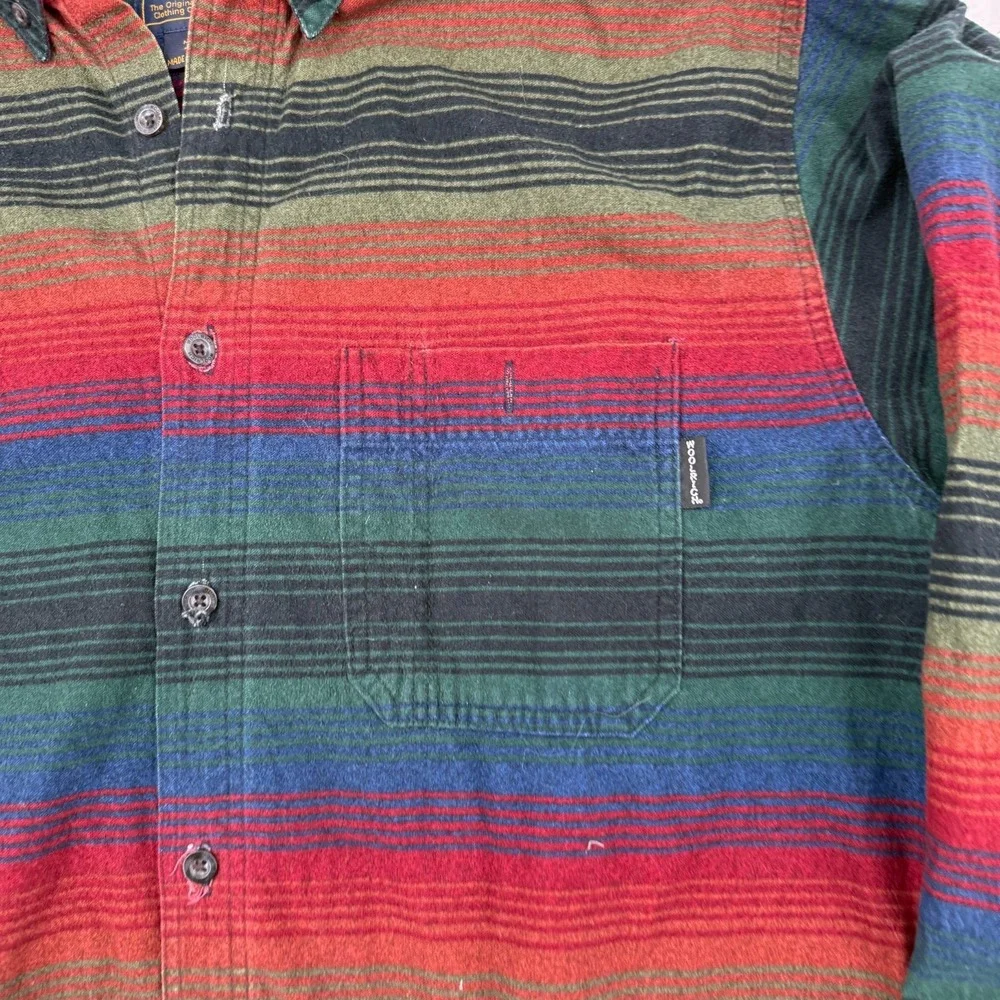 Vintage Woolrich Flannel Shirt Men's XL Southwest Aztec Stripe Button Up Front - Picture 4 of 10